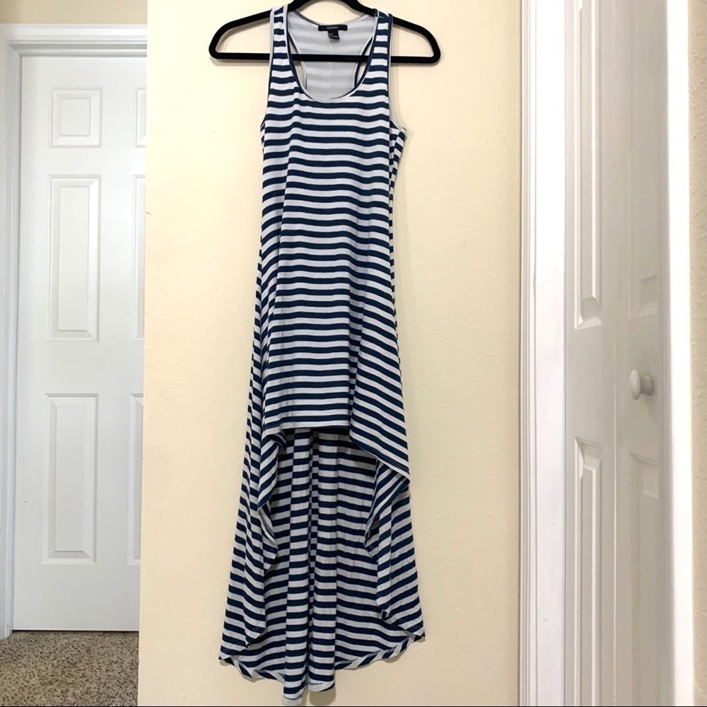 FOREVER 21 stripe high low maxi dress Y2K size S